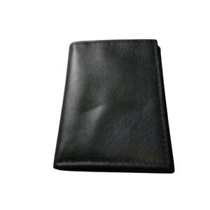 George Black Slim Tri-Fold Genuine Leather Wallet New With Tags Classic Casual